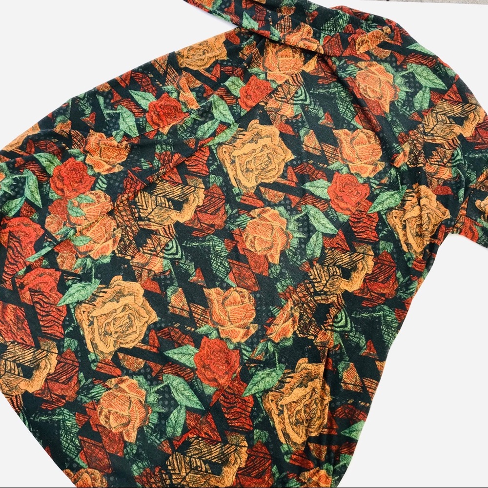 LuLaRoe Orange Floral Roses Duster Sarah Cardigan - Picture 4 of 6